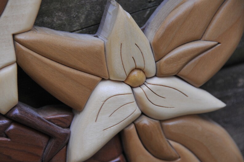 Handmade blue jay intarsia wooden wall art rustic home | Etsy